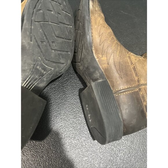 Ariat Brown Leather Cowboy Boots 4LR Youth Kids 10 Square Toe Western 10017313 - Picture 8 of 8